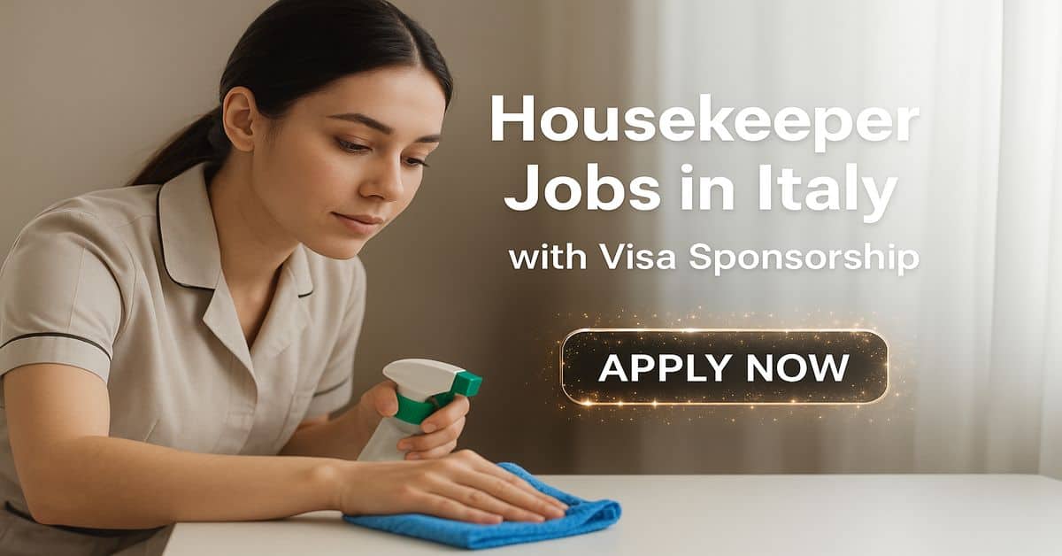 Housekeeper Jobs in Italy with Visa Sponsorship