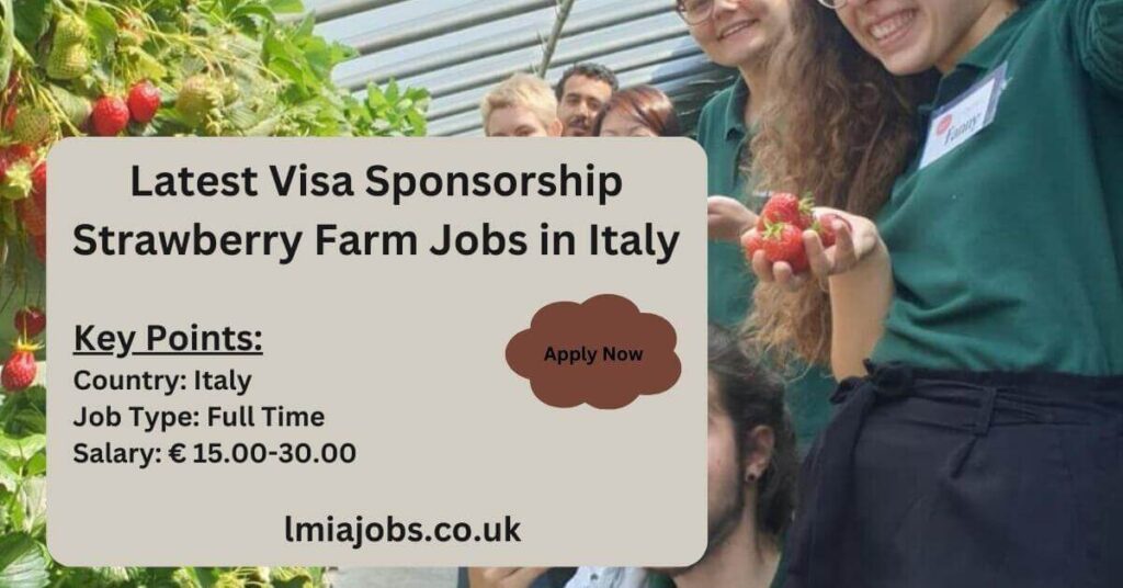 Latest Visa Sponsorship Strawberry Farm Jobs in Italy