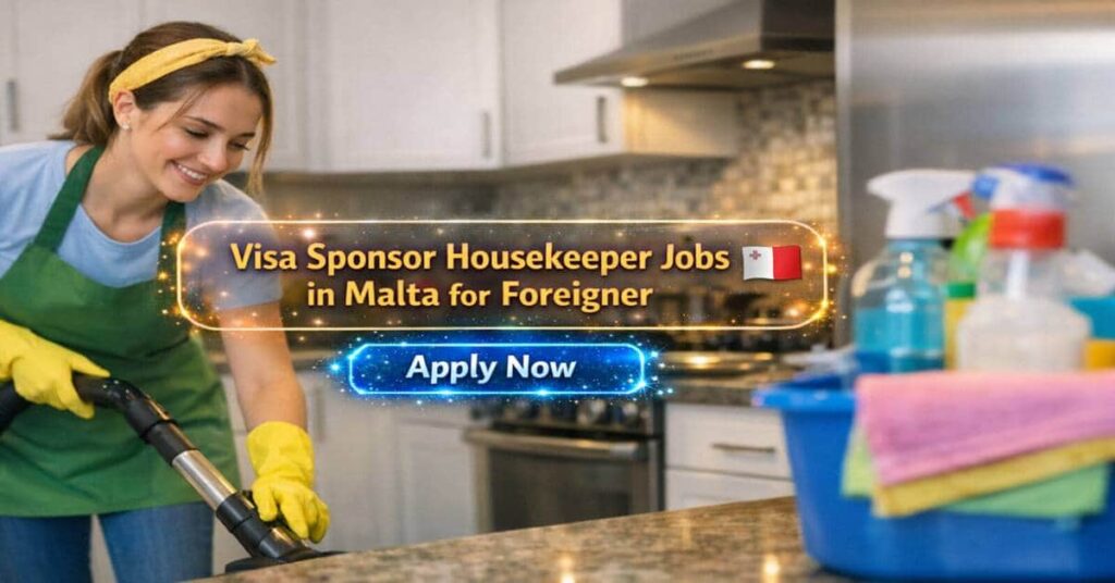 Visa Sponsor Housekeeper Jobs in Malta for Foreigner