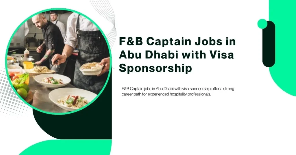 F&B Captain Jobs in Abu Dhabi
