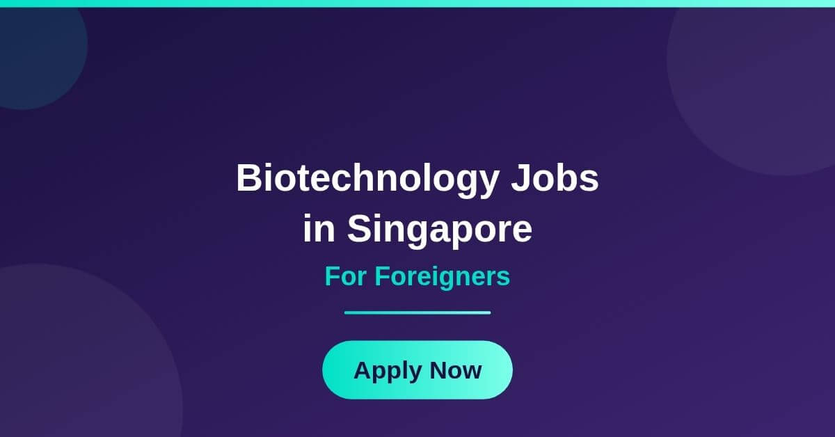 Biotechnology Jobs in Singapore For Foreigners